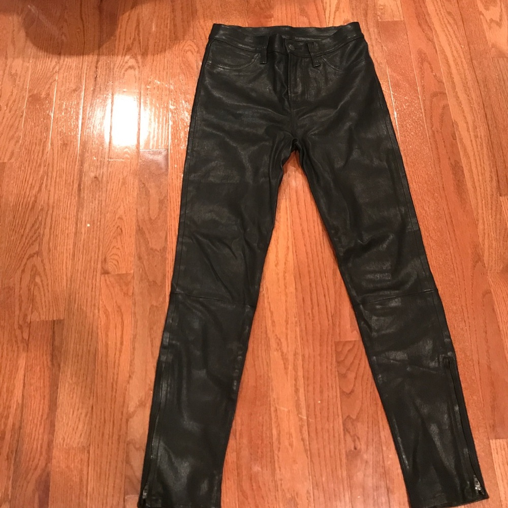 NWOT Jbrand Maria real leather pants high rise